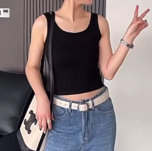 เสื้อกล้ามสั้น แฟชั่นผู้หญิง ใส่สบาย เนื้อผ้ายืดได้ สไตล์เกาหลี No.1015