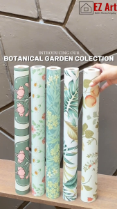 EZ Art 10 Meter French Provincial Adhesive Wallpaper: Green Floral Wall Art & Home Decor Flower Design