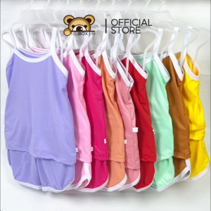 BigboxPH Kids Everyday Basic Pastel Spaghetti Top and Shorts Set Terno for Girls 1-7 Years Old