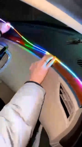 Universal Car Ambient Lights LED Interior RGB Symphony Atmosphere Lamp USB APP & Remote Control Acrylic Strip Light 5V