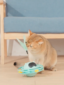 Feather Teaser Interactive Cats Tumblers Ball Toy Stimulating Hunting Instinct