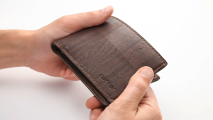 Corkor Vegan Cork Bifold Wallet for Men Dark Brown | Handmade RFID Blocking Minimalist Slim Leather Purse Gift For Man Hand Made Dompet Lelaki 男士钱包
