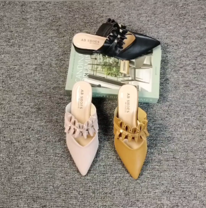 Kyla - Sandal Sepatu Mules Wanita Piramid 3 cm