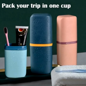 2 in 1 Household Portable Toothbrush Case Dental Cask Rinse Cup Travel Kit Storage Toothpaste Holder Toothbrush Holder