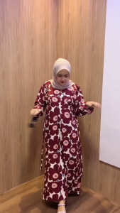 Dress Wanita Kekinian Rayon Motif Hanum