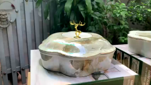 Khay Mứt Cánh Hoa Nắp Hươu Vân Đá Hoa - HD 2814 -2SW