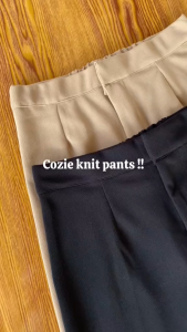 Celana Cocok untuk Acara Sehari-hari: Cozie Pants Cullote Highwaist Rib Knit Premium Petite Friendly