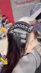 Bộ trục kẹp uốn phồng chân tóc lô dính uốn phồng chân tóc lô cuốn làm phồng chân tóc Hàn Quốc 20 cây/hộp