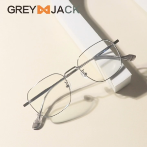Grey Jack Kacamata Antiradiasi Blueray Model Kotak Bahan Titanium Ringan Fashion Wanita Bisa Minus 86615
