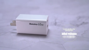 Huntkey | GaN 65W GaN PD Super Fast Charging QC 3.0 Type-C Charger with 2 Meters 3A Type C Cable for Android iPhone 2-Ports Adaptor for Laptop Tablet