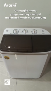 ARASHI Mesin Cuci 2 Tabung AWM 602B - 6 KG Low Watt Garansi Resmi