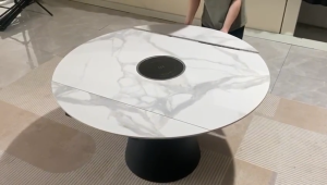 A13 Round Sintered Stone Dining Table With Built-in Electric Hob