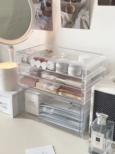 Acrylic Storage Drawer Box Lipstick Organiser Stackable Desktop Stationery Organizer Cosmetic Organiser