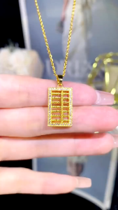 kalung titanium liontin sempoa mix zircon elegant wanita fashion korea trending premum KL118