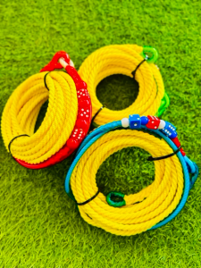 เชือก9เมตรเหลืองแต่งลูกเต๋า