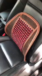 [HCM] Tựa lưng lưới đan hạt gỗ cho ghế ô tô và văn phòng chống mỏi lưng-Randy