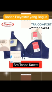 3Pcs Bra 9850 Sorex Bra Wanita Dewasa Tanpa Kawat Bh Busa Dengan 2 Kait