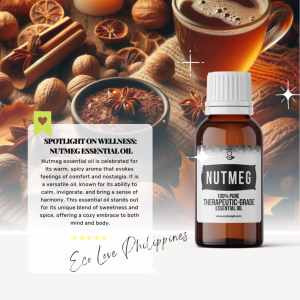 Eco Premium Nutmeg Essential Oil Therapeutic Grade Steam Distilled 100% Pure Vegan Aromatherapy