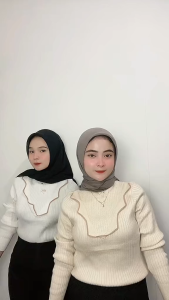 TELLY ➡️ BJ-106 Atasan Rajut Wanita Ruffle Knit Premium | Atasan Wanita Ruffle Raju Korean Style | Baju Wanita Ruffle Rajut Lengan Panjang