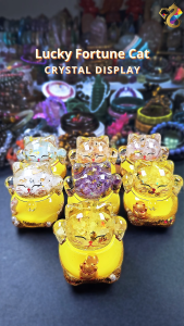 Collectors Grade Wealth Abundance Lucky Fortune Cat Crystal Display (5 Types to Choose)