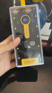 sạc dự phòng trong suốt 50000mah 20000 mah 4 cổng ra tích hợp cáp sạc đèn led bảo hành 1 năm