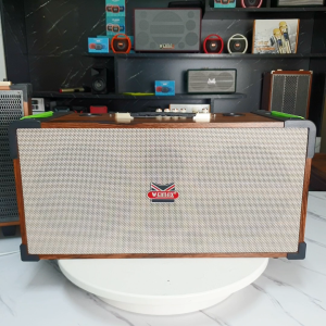 Loa karaoke xách tay Weimax S-280 Bass 20cm công suất 350W tặng kèm 2 micro không dây âm thanh sống động mạnh mẽ chỉnh bass treble echo kết nối đa dạng thời gian hoạt động 6-8h bảo hành 12 tháng