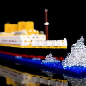 บล็อคตัวต่อไททานิค รูปเรือยักษ์ ของขวัญวันวาเลนไทน์ DIY บล็อกตัวต่อขนาดเล็ก อิฐ