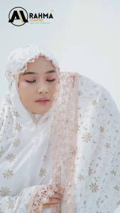 AL RAHMA - Mukena Dewasa Sutra Milo Prada Full Bordir Cantik Mewah Jumbo Exclusive