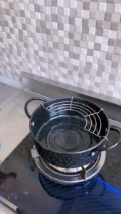 Panci Goreng Serbaguna Dengan Tirisan - Wajan Goreng Tiris Minyak - Multifryer Pot - Deep Fryer Enamel