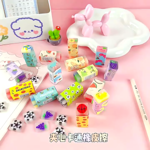Korea Ins Eraser Doorgift Creative Cute Student Children PVC Rubber Erase Stationery Pemadam 果冻夹心橡皮擦