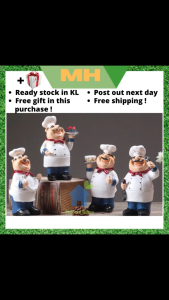 MH Chef Statue Doll Kitchen Deco Decor Resin Chef Table Centerpiece Figurine Home Decor Household Items
