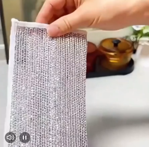 Goodluck Silver Metal Wire Cleaning Cloths Reusable Non Stick Oil Kitchen Pan Wire Dishcloth Rags Scouring Pads