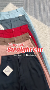 Big Size High Waist Trouser Straight Cut Waist 28-30 High Quality With Belt Both Casual & Formal Women *5719