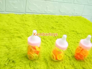 KJ-DOT PAKET HEMAT KARET RAMBUT POLOS KARET JEPANG WARNA WARNI BOTOL DOT LUCU