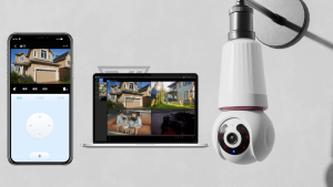 V380 Pro 5G No Needed Wifi CCTV Camera connect cellphone Surveillance Wireless PTZ Eye Protection Light Bulb night vision Two-way Audio Baby Monitor Waterproof cctv camera