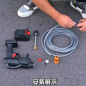 HOMEKING | 999VF Cordless High Pressure Water Jet Gun Car Wash Machine Cleaner Mesin Basuh KeretaWater Jet High Pressure Water Gun Cordless Car Wash Floor Tiles Cleaner Spray Gun Water Jet Pump Portable Outdoor Wash Car Rechargeable