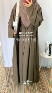 Abaya Marwah Rstore Gamis 2 in 1 Set Inner dan Outer Crinkle Airflow Premium Model Simple Mewah Lembut Dress Maxi Muslim Wanita Remaja Dewasa Casual