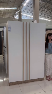 Livinghome FurnitureMall ตู้เสื้อผ้า ซม. รุ่น LINDSAY (ลินเซ่ย์) สีโซลิดขาว