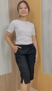 Putri Nasya - Celana Big Size Pendek 7/8 KSRP Ukuran 8L6L5L4L2LXLS Fit To L Warna Cream Capucino Moca Hitam