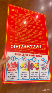 Nội quy tiêu lệnh pccc chất liệu mica 30 x 50cm