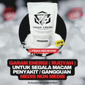 GARAM ENERGI - Garam Ruqyah Rukyah Ruqiah Untuk Segala Penyakit Menetralisir Rumah Toko Tempat Usaha Dari Energi Negatif Atau Jin Tolak Balak Pelarisan Perlindungan Keberuntungan Penangkal Sihir Penarik Rejeki Rekomendasi Ulama Syariah