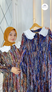 Nararaya Midi Dress Aurora Rayon Motif Salur Homey Dress Jumbo Ld 110