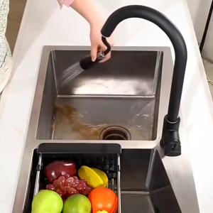 SUS304 Kran Sink Tarik Keran Cuci Piring Fleksibel Stainless Faucet Sprayer kran Cuci Piring Kitchen sink kran air cuci piring