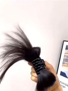 Rambut Palsu Jepit Sanggul Hiasan Rambut Jepit Cakar Rambut Lurus Sanggul Ekstensi Rambut Palsu Sintetis