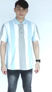 Noveli wear Kaos Kerah Pria Polo Shirt Distro Salur Engineering Stripe Balok Lengan Pendek