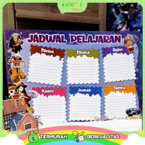 Poster Jadwal Pelajaran Anak Sekolah Motif