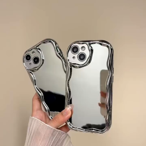 LM CASE WAVY MELTING SILVER MIRROR GLOSSY for REDMI A3 A1 9 9A 9C 10C 12C 12 NOTE 9 10 11 12 13 13T 13C POCO M3 X3