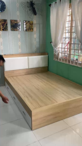 [ Freeship HCM]  [Trả góp 0%] [Có ảnh thực tế]  GIƯỜNG NGỦ GỖ CÔNG NGHIỆP BỌC NỆM OHAHA - GN004