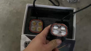 MSM Mini Driving Light (#4509) -8 Heads Light 4 Wire (Yellow/White/Blue)