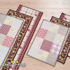 Tren-D-rugs Keset kaki alas lantai digital print kamar mandi tidur ruang tamu koridor panjang lorong runner kitchen mat anti slip murah 1 set isi 2 pcs - NMs